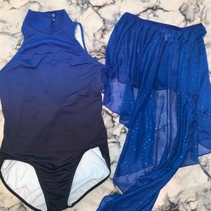 Cute blue dance leotard with skirt!